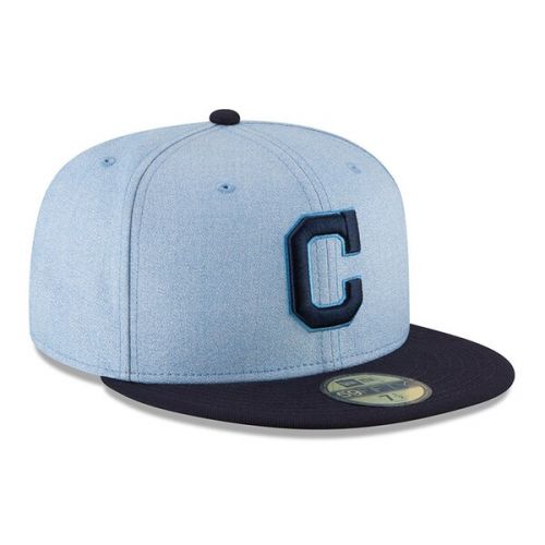  Men's Cleveland Indians New Era Light Blue 2018 Father's Day On Field 59FIFTY Fitted Hat