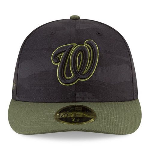  Mens Washington Nationals New Era Black 2018 Memorial Day On-Field Low Profile 59FIFTY Fitted Hat