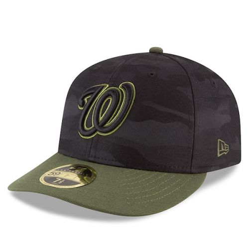  Mens Washington Nationals New Era Black 2018 Memorial Day On-Field Low Profile 59FIFTY Fitted Hat