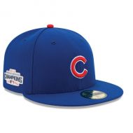 Mens Chicago Cubs New Era Royal 2016 World Series Champions Side Patch 59FIFTY Fitted Hat