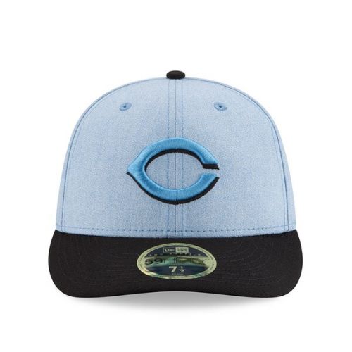  Mens Cincinnati Reds New Era Light Blue 2018 Fathers Day On Field Low Profile 59FIFTY Fitted Hat