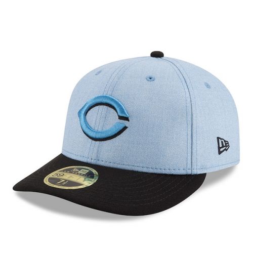  Mens Cincinnati Reds New Era Light Blue 2018 Fathers Day On Field Low Profile 59FIFTY Fitted Hat