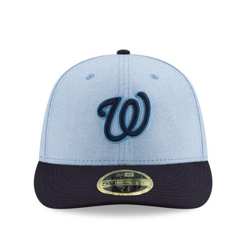  Mens Washington Nationals New Era Light Blue 2018 Fathers Day On Field Low Profile 59FIFTY Fitted Hat