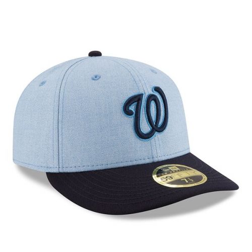  Mens Washington Nationals New Era Light Blue 2018 Fathers Day On Field Low Profile 59FIFTY Fitted Hat