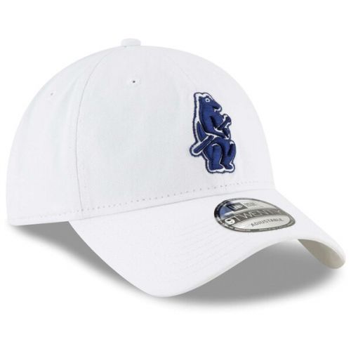  Mens Chicago Cubs New Era White Core Classic 9TWENTY Adjustable Hat