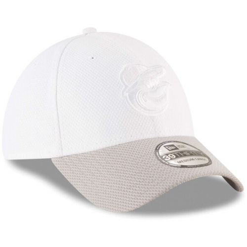  Mens Baltimore Orioles New Era White Tone Tech Redux 2 39THIRTY Flex Hat