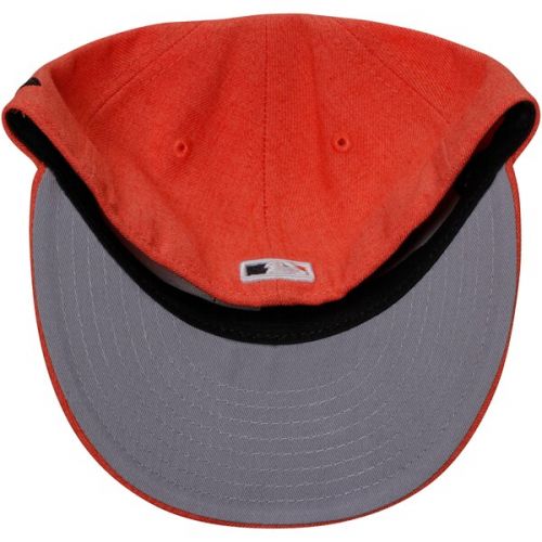  Mens Baltimore Orioles New Era Heathered Orange Crisp Low Profile 59FIFTY Fitted Hat