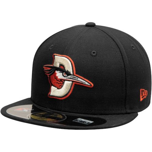  Mens Delmarva Shorebirds New Era Black Authentic Road 59FIFTY Fitted Hat