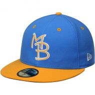 Mens Myrtle Beach Pelicans New Era Blue/Gold Authentic 59FIFTY Fitted Hat