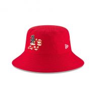 Mens Oakland Athletics New Era Red 2018 Stars & Stripes 4th of July Bucket Hat