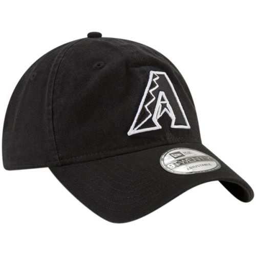  Mens Arizona Diamondbacks New Era Black Black & White Core Classic 9TWENTY Adjustable Hat