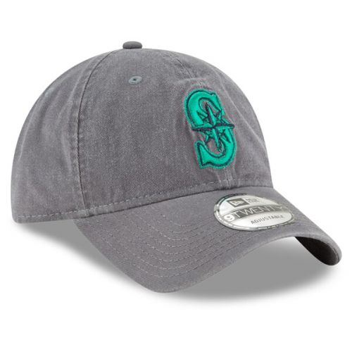  Mens Seattle Mariners New Era Graphite Primary Logo Core Classic 9TWENTY Adjustable Hat