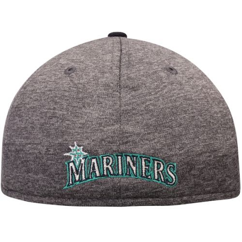  Mens Adult Seattle Mariners New Era Heathered Gray/Navy 39THIRTY Shadow Tech Flex Hat