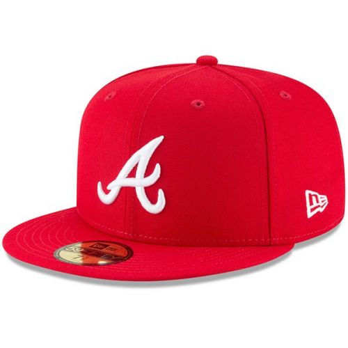  Mens Atlanta Braves New Era Red Fashion Color Basic 59FIFTY Fitted Hat