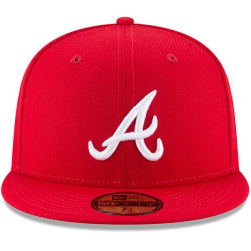  Mens Atlanta Braves New Era Red Fashion Color Basic 59FIFTY Fitted Hat