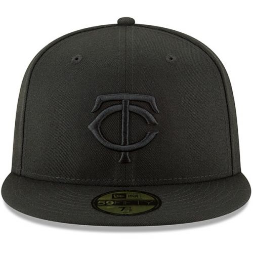  Mens Minnesota Twins New Era Black Primary Logo Basic 59FIFTY Fitted Hat