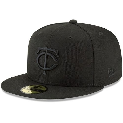  Mens Minnesota Twins New Era Black Primary Logo Basic 59FIFTY Fitted Hat