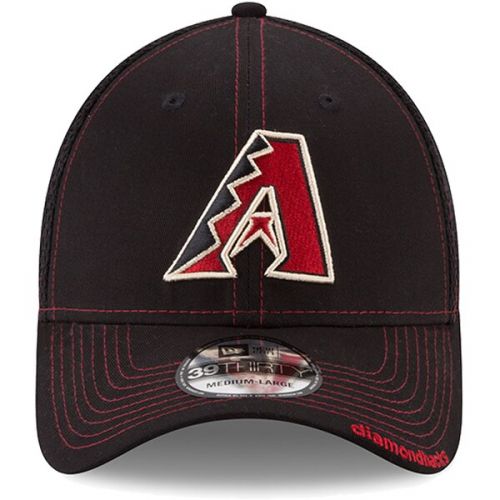  Mens Arizona Diamondbacks New Era Black Logo Neo 39THIRTY Flex Hat