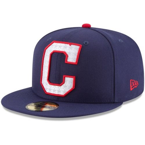  Mens Cleveland Indians New Era Navy Patriotic Turn 59FIFTY Fitted Hat