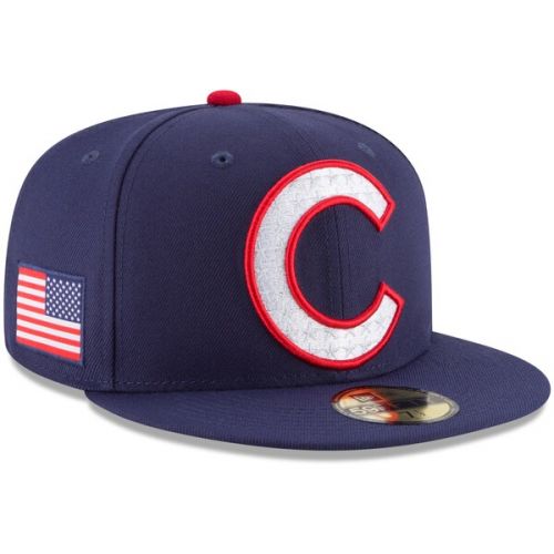  Mens Chicago Cubs New Era Navy Patriotic Turn 59FIFTY Fitted Hat