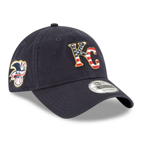  Mens Kansas City Royals New Era Navy 2018 Stars & Stripes 4th of July 9TWENTY Adjustable Hat