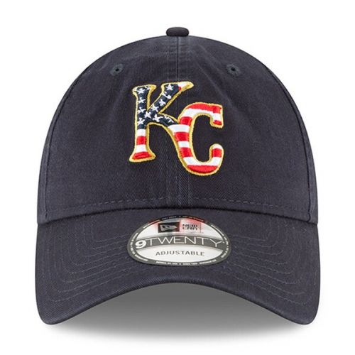  Mens Kansas City Royals New Era Navy 2018 Stars & Stripes 4th of July 9TWENTY Adjustable Hat