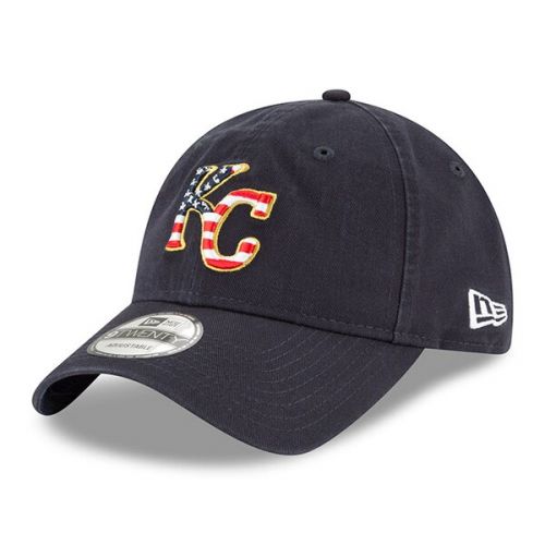  Mens Kansas City Royals New Era Navy 2018 Stars & Stripes 4th of July 9TWENTY Adjustable Hat