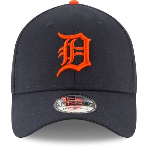  Mens Detroit Tigers New Era Navy Road Team Classic 39THIRTY Flex Hat