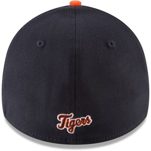  Mens Detroit Tigers New Era Navy Road Team Classic 39THIRTY Flex Hat