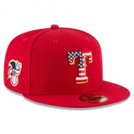 Mens Texas Rangers New Era Red 2018 Stars & Stripes 4th of July On-Field 59FIFTY Fitted Hat