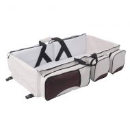 New For Baby Baby Travel Bed Bag Baby Diaper Bag Portable Baby Diaper Change Station 4 in 1 Folding Baby Bag...