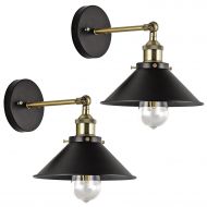 New Galaxy Lighting 1-Light Metal Industrial Wall Sconce Wall Lamp Fixture 180 Degree Adjustable with Swing Arm, Pack of 2