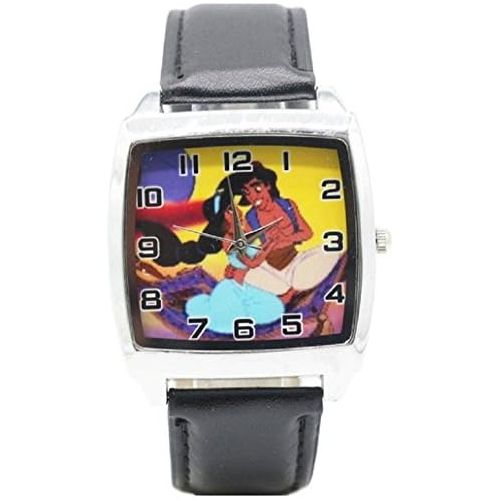  New Horizons Production Aladdin and Jasmine Genuine Leather Band Wrist Watch
