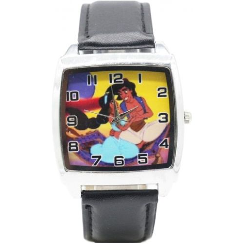  New Horizons Production Aladdin and Jasmine Genuine Leather Band Wrist Watch