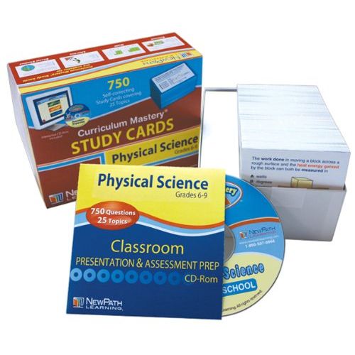  NewPath Learning Middle School Physical Science Study Card, Grade 5-9