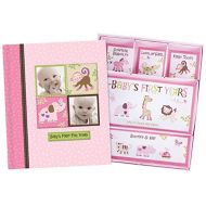 [아마존베스트]New Seasons Baby Girl Memory Book Scrapbook Photo Picture Album with Storage Dividers Keepsake Box Baby’s First Five Years Diary Journal Records Milestone Memories Precious Moments Pink Polka