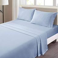 New Sega Home Indulgence Solid Microfiber Sheet Set, King, Blue