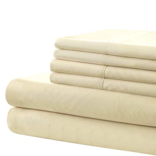  New Sega Home Indulgence Solid Microfiber Sheet Set, Full, Ivory