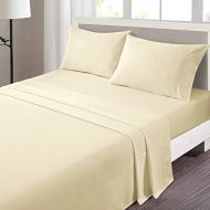 New Sega Home Indulgence Solid Microfiber Sheet Set, Twin, Ivory