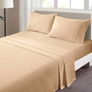 New Sega Home Indulgence Solid Microfiber Sheet Set, Full, Taupe