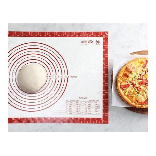  New Star 1029017 Non-Slip Silicone Pastry Mat, Extra Large with Measurements, 16x26'', NSF International Certified