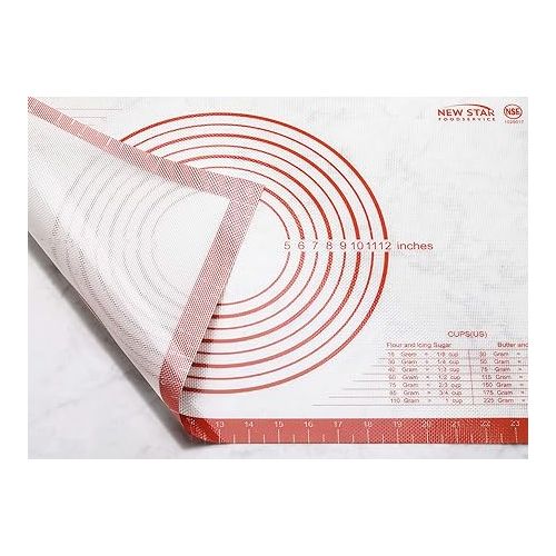  New Star 1029017 Non-Slip Silicone Pastry Mat, Extra Large with Measurements, 16x26'', NSF International Certified