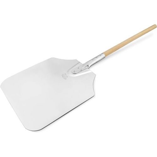  New Star Foodservice 50165 Aluminum Pizza Peel, Wooden Handle, 12 x 14 inch Blade, 36 inch overall