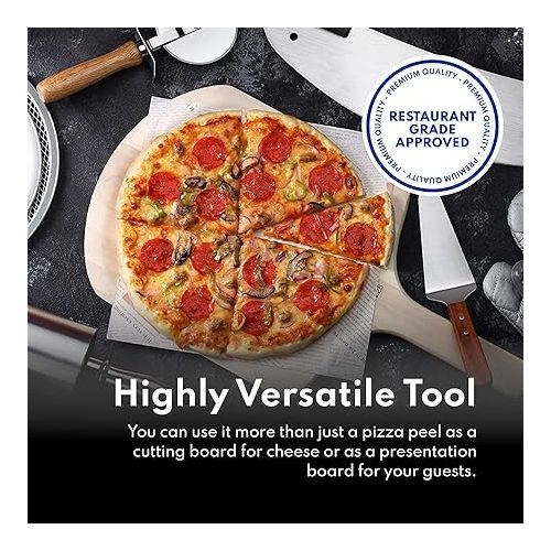  New Star Foodservice 50288 Restaurant-Grade Wooden Pizza Peel, 14