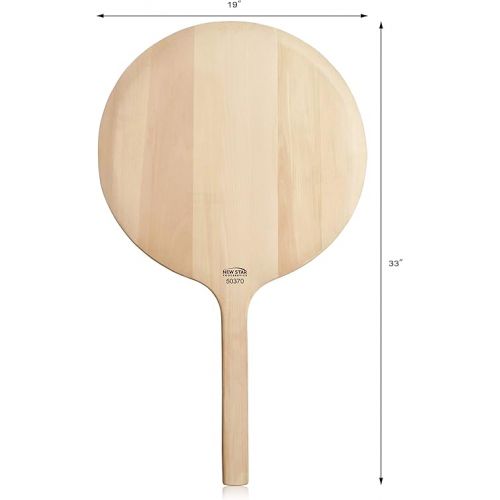  New Star Foodservice 50370 Restaurant-Grade Wooden Pizza Peel, 19