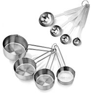 New Star Foodservice 42917 Stainless Steel 8-Piece Measuring Cups and Spoons Combo Set