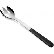 New Star Foodservice 52121 Hollow Cool Touch Coating Handle Notched Serving Spoon, 12, Silver