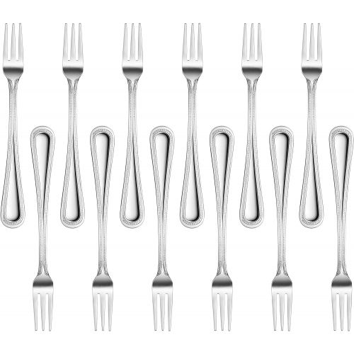  [아마존베스트]New Star Foodservice 58680 Stainless Steel Rose Pattern Oyster Fork, 5.8-Inch, Set of 12…