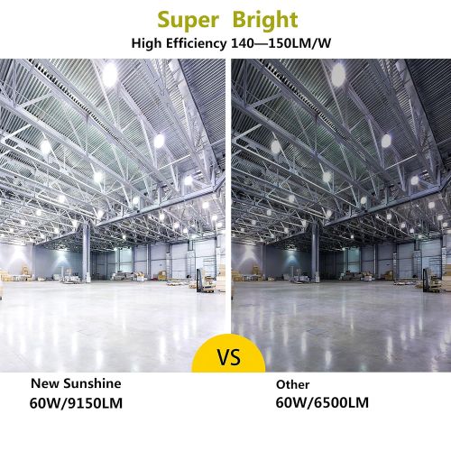  New Sunshine 60W LED Corn Light Bulb for Indoor Outdoor E26 9150LM 4000K Pure White Replacement for 175W CFL/MH/HID/HPS for Low Bay Street Lamp Post Lighting Garage Factory Warehou