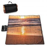 New Wanli Picnic Blanket Ocean During Sunset Sandproof and Waterproof Picnic Mat Folding Portable Tote Camping Mat for Beach Camping Hiking Grass Travelling 57 * 59in